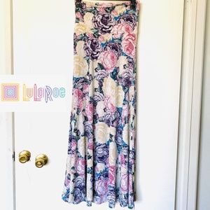LulaRoe Maxi Skirt with Roses XXS